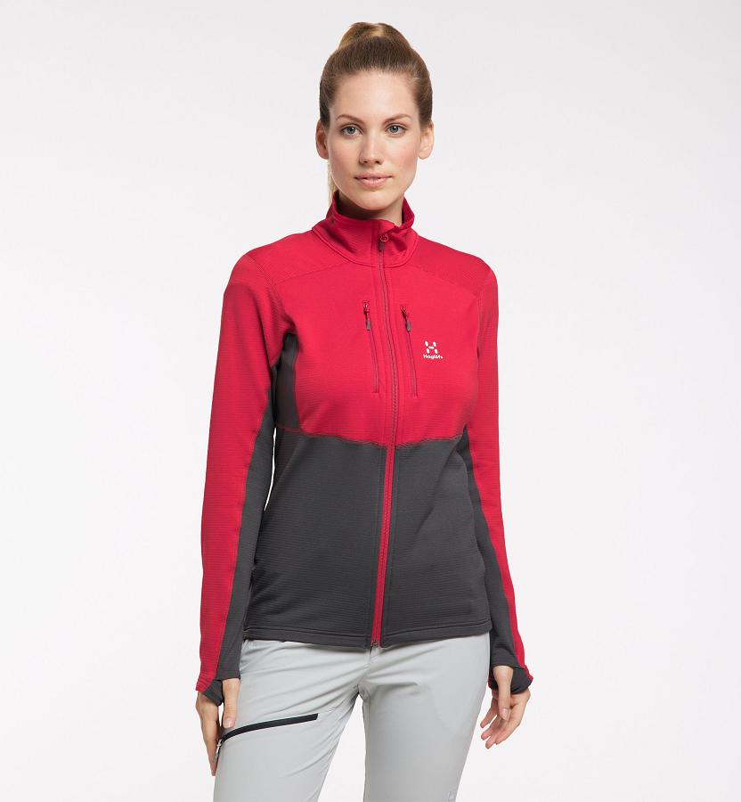 Haglöfs Womens Roc Sheer Mid Layer Red New Zealand 17563TRNC